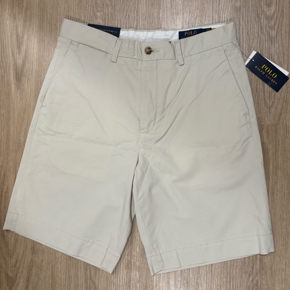 Polo by Ralph Lauren Tan Khaki Chino Flat Front Shorts